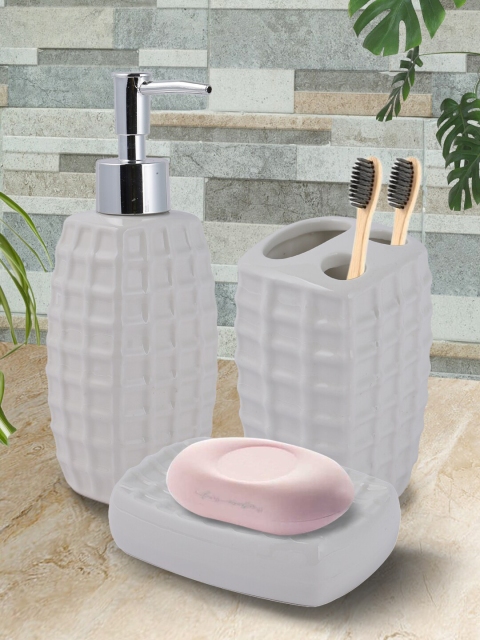 

House Of Accessories White Ceramic Bath Accessories Set