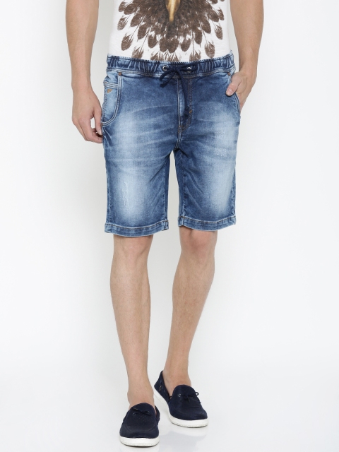 

Ed Hardy Men Blue Washed Slim Denim Shorts