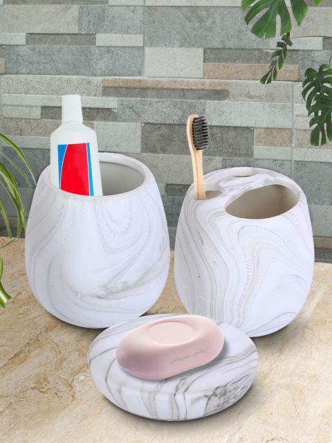 

House Of Accessories White Ceramic Bath Accessories Set