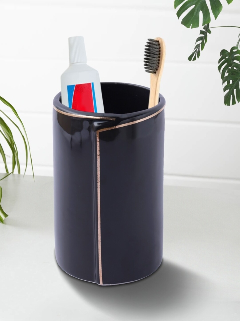 

House Of Accessories Black & Beige Solid Bathroom Accessories
