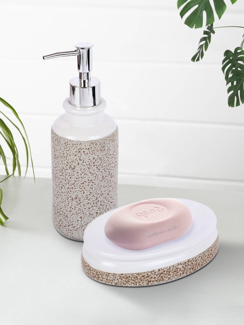 

House Of Accessories Set of 2 Brown Soap Dispenser & Soap Dish