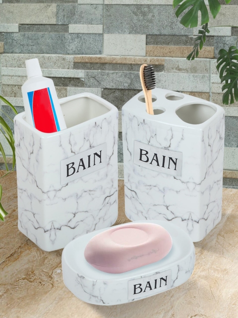

House Of Accessories White Ceramic Bath Accessories Set