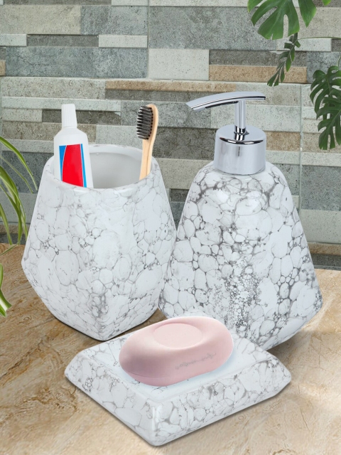 

House Of Accessories White Ceramic Bath Accessories Set