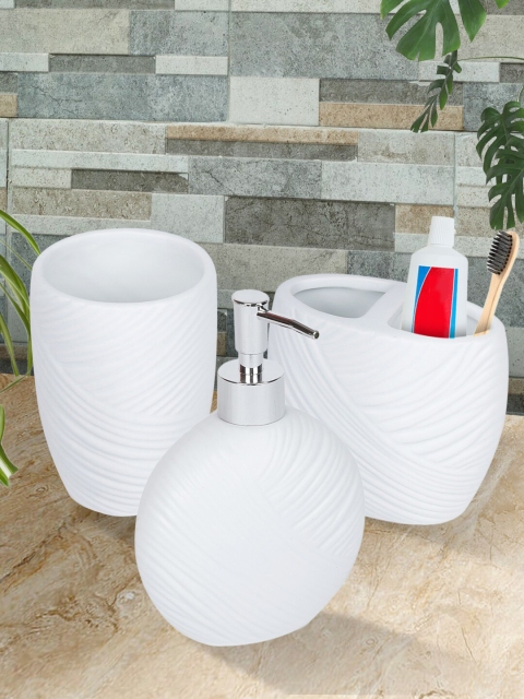 

House Of Accessories White Ceramic Bath Accessories Set