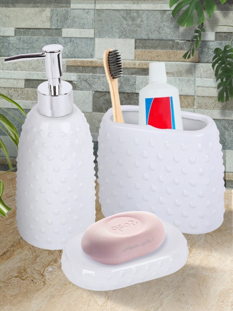 

House Of Accessories White Ceramic Bath Accessories Set