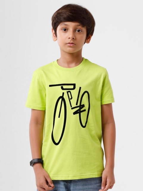 

PIPIN Boys Yellow Typography Printed T-shirt