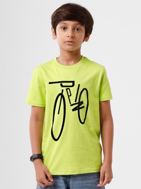 

PIPIN Boys Yellow Typography Printed T-shirt