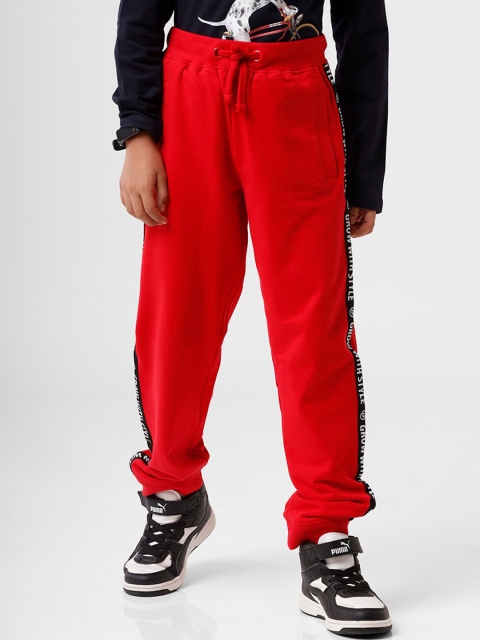 

PIPIN Boys Red Solid Cotton Track Pants