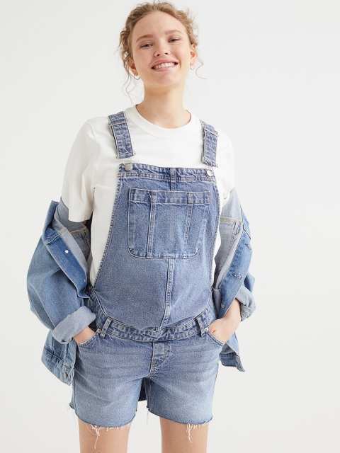 

H&M MAMA Blue Denim Dungaree Shorts