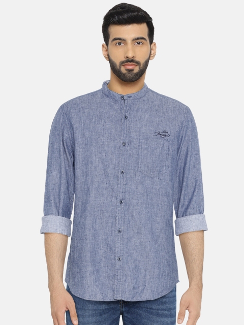 

Ed Hardy Men Blue Slim Fit Casual Shirt
