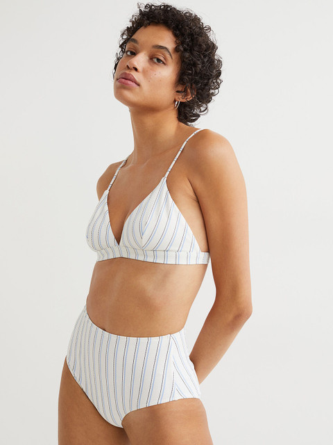 

H&M Women Blue & White Striped Bikini Bottoms