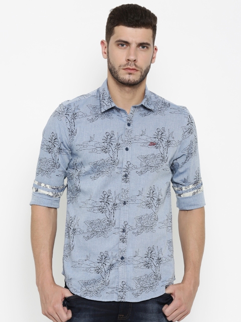

Ed Hardy Men Blue Slim Fit Printed Casual Shirt