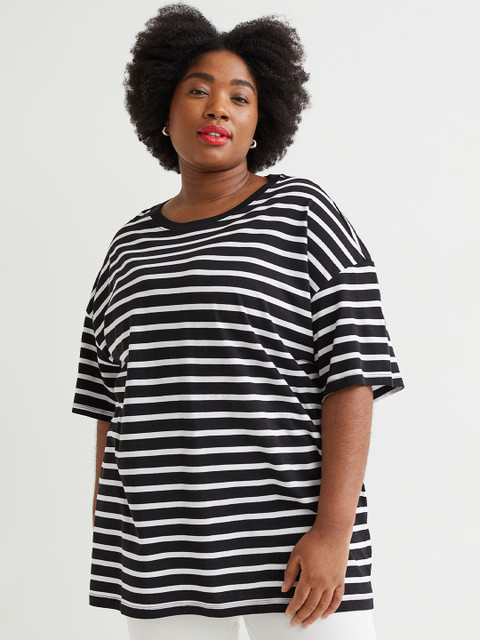 

H&M Women Black Oversized T-shirt