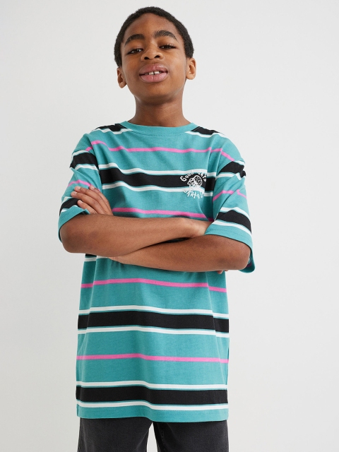 

H&M Boys Turquoise Blue Printed T-shirt