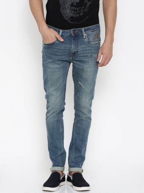 

Ed Hardy Men Blue Super-Skinny Fit Low-Distressed Stretchable Jeans