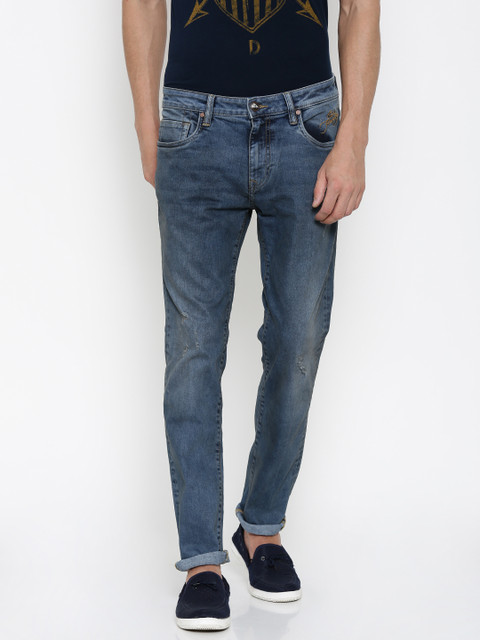 

Ed Hardy Men Blue Slim Fit Low Distressed Stretchable Jeans