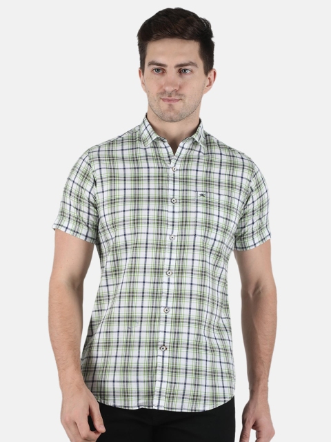 

Monte Carlo Men Green Classic Tartan Checks Checked Casual Shirt