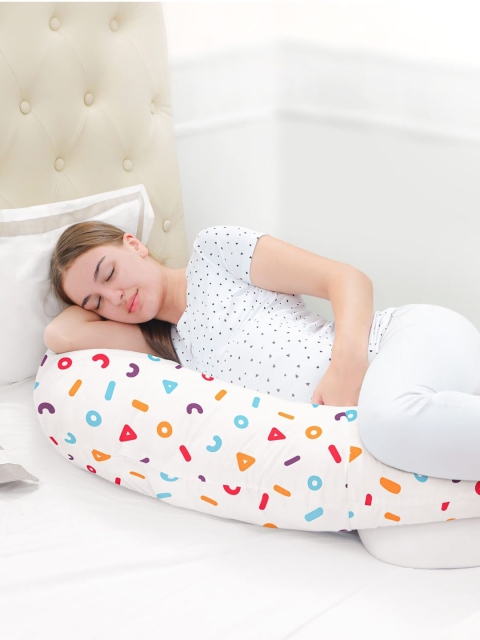 

Rabitat Grey Printed Cotton Ultra Soft Maternity Pillow, White