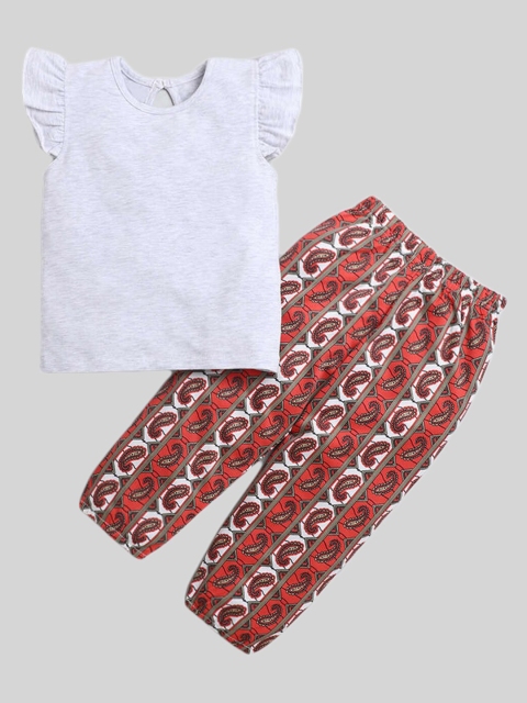 

The Magic Wand Girls Grey & Red Top with Trousers