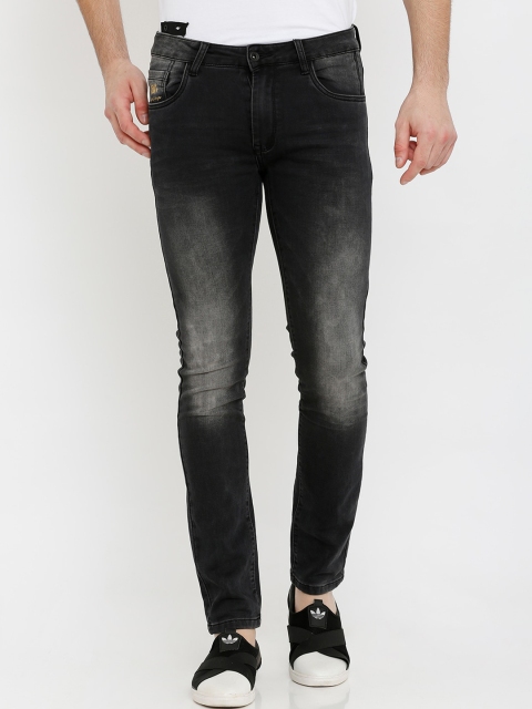 

Rex Straut Jeans Men Black Comfort Slim Fit Mildly Distressed Heavy Fade Stretchable Jeans