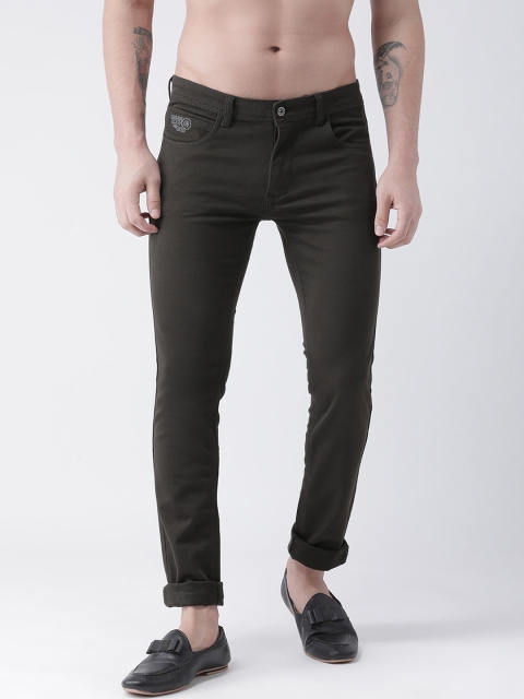 

Rex Straut Jeans Men Olive Green Comfort Slim Fit Stretchable Jeans
