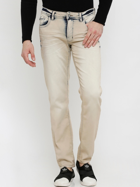 

Rex Straut Jeans Men Gold-Toned Comfort Slim Fit Low Distress Heavy Fade Stretchable Jeans