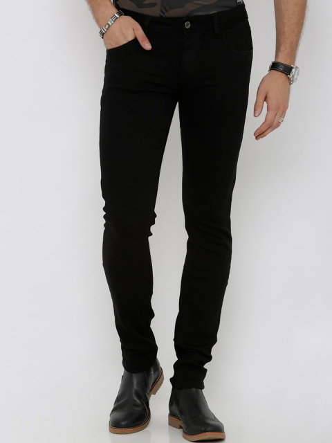 

Rex Straut Jeans Men Black Comfort Slim Fit Slash Knee Stretchable Jeans