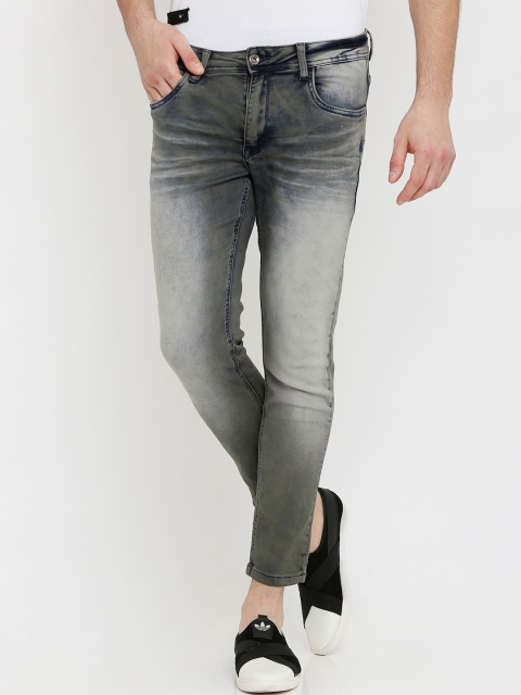 

Rex Straut Jeans Men Green Comfort Slim Fit Low Distress Heavy Fade Stretchable Jeans