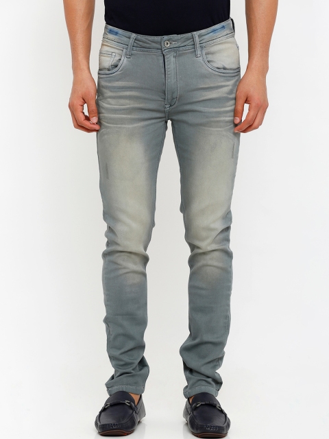 

Rex Straut Jeans Men Grey Comfort Slim Fit Heavy Fade Stretchable Jeans