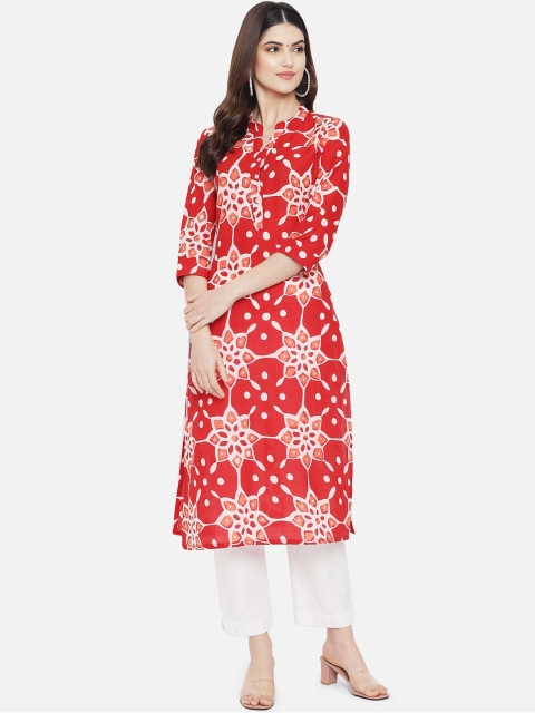 

7Threads Women Red Dyed Kurta