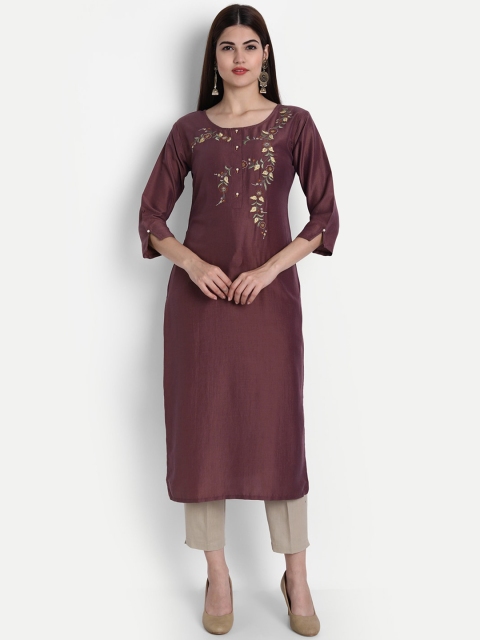 

7Threads Women Purple Thread Work Kurta