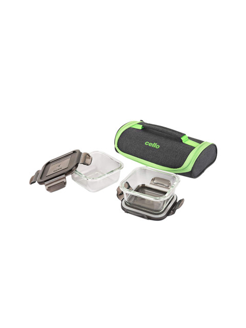 

Cello set of 2 stainless steel grey lunchbox
