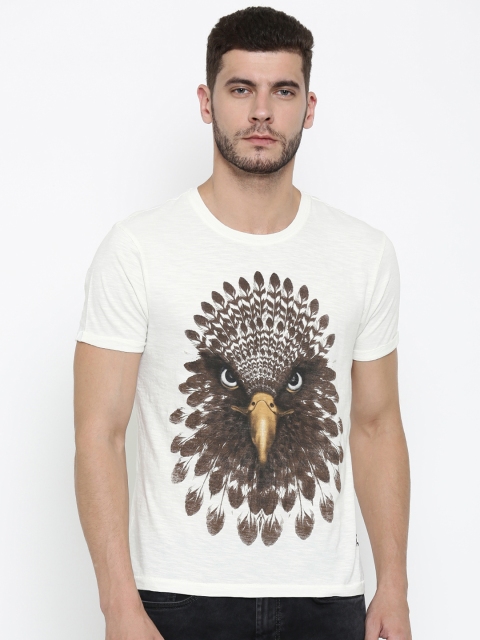 

Ed Hardy Men White Printed Round Neck T-shirt