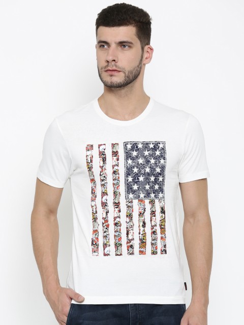 

Ed Hardy Men White Printed Round Neck T-shirt