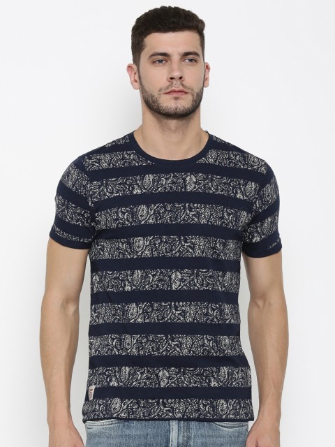 

Ed Hardy Men Navy Blue Printed Round Neck T-shirt