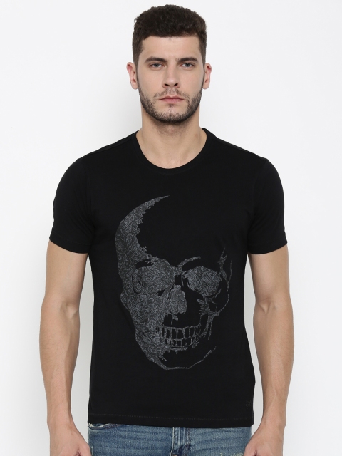 

Ed Hardy Men Black Printed Round Neck T-shirt