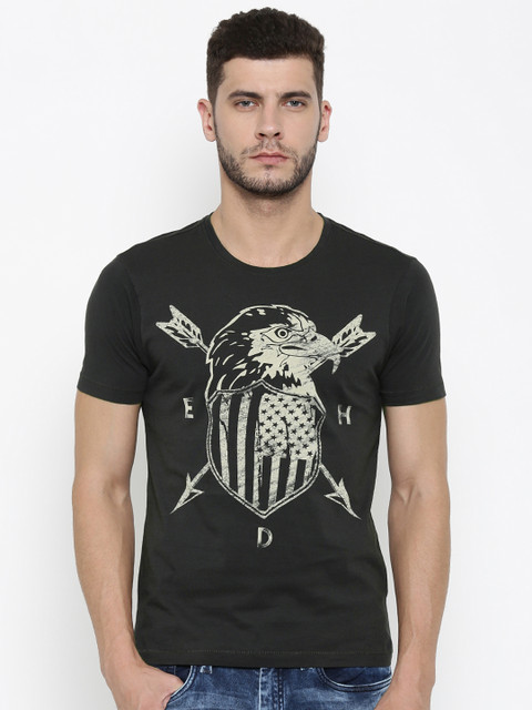 

Ed Hardy Men Black Printed Round Neck T-shirt