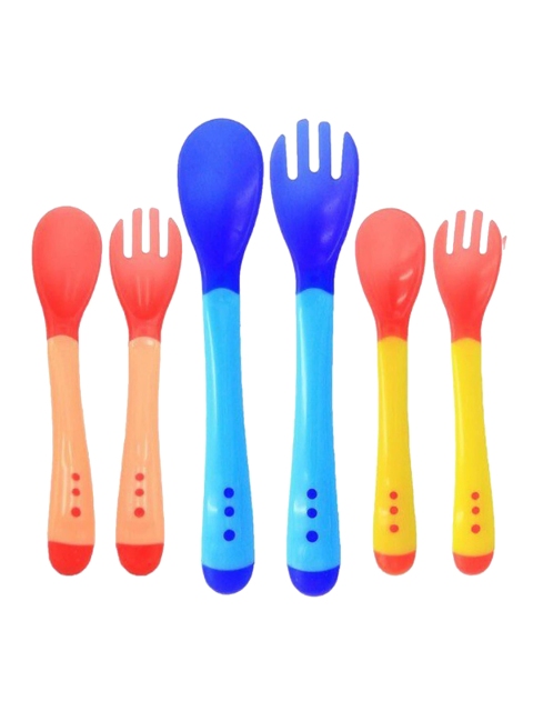 

The Little Lookers 2 Pcs Temperature Sensing Spoon & Fork Set, Red
