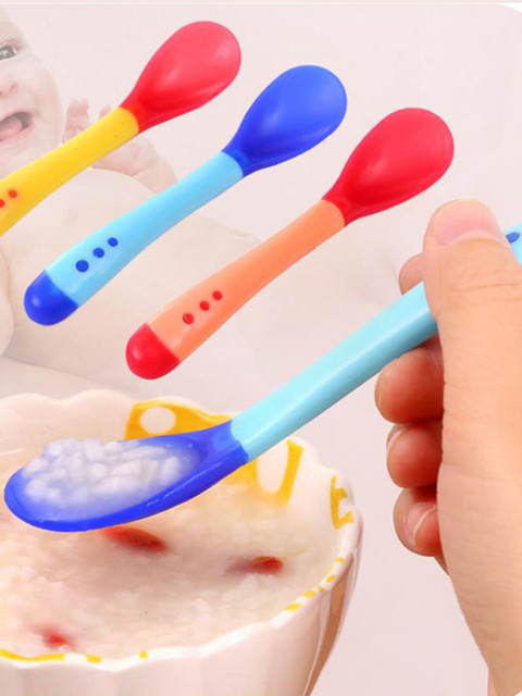 

The Little Lookers Set of 2 Silicone Heat Sensitive Spoons, Blue