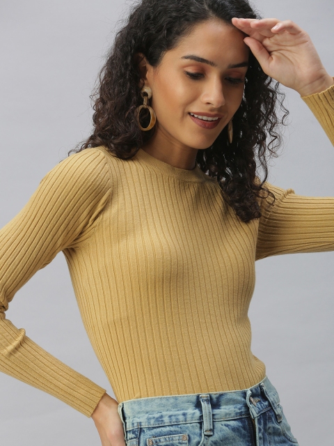 

SHOWOFF Khaki Striped Top