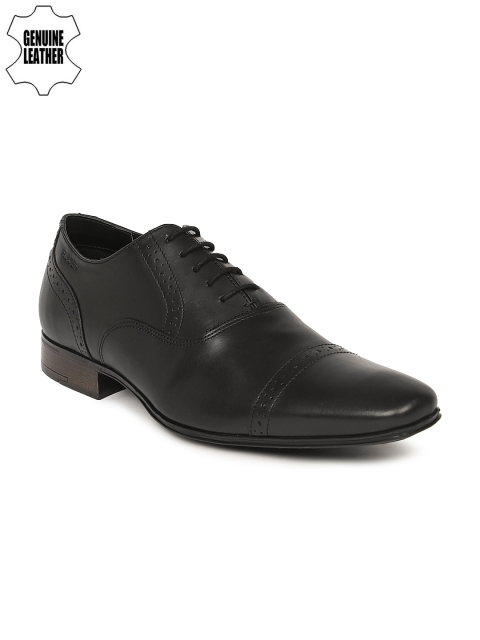 

Ruosh Men Black Leather Oxfords
