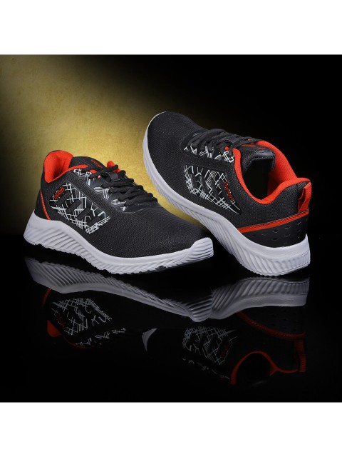

ASIAN Men Black Mesh Running Non-Marking Shoes