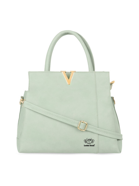 

Leather Retail Green PU Shopper Handheld Bag