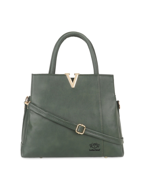 

Leather Retail Green PU Structured Handheld Bag