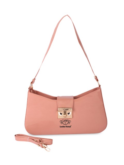 

Leather Retail Pink PU Structured Sling Bag with Tasselled