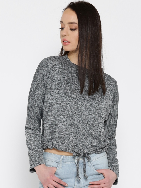 

Miss Chase Women Grey Melange Solid Blouson Top