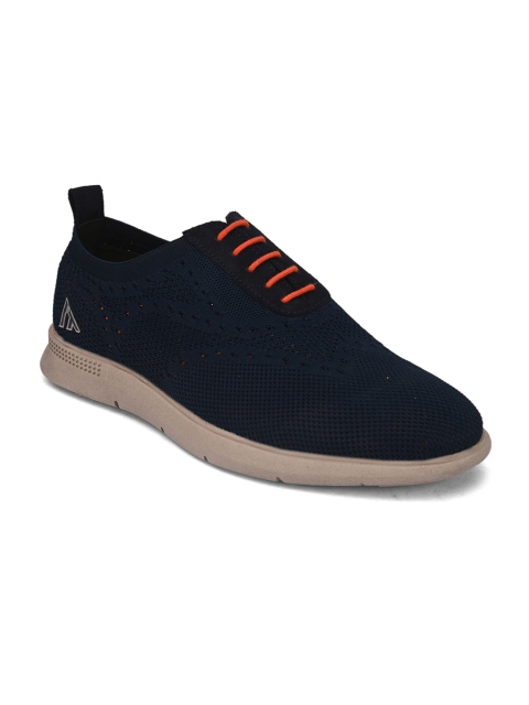 

Alberto Torresi Men Navy Blue Woven Design Slip-On Sneakers