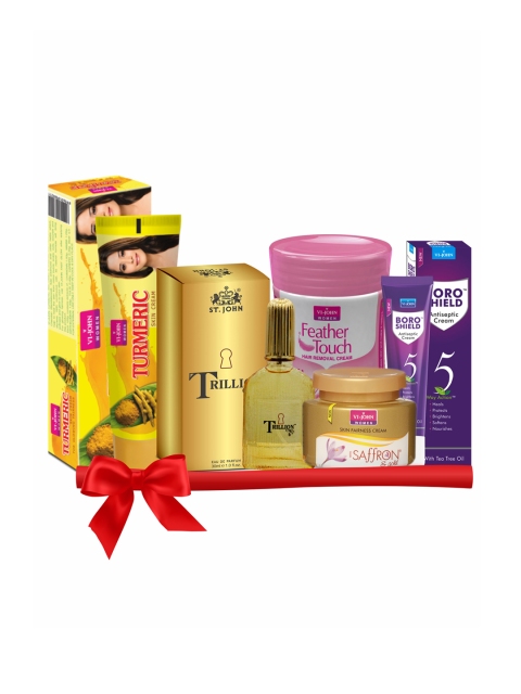 

VI-JOHN Rose Hair Remover 40gm, Gold Cream 50gm, Turmeric Cream, Boro Shield & Trillion Perfume 30ml, Multi