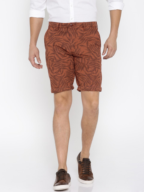 

ColorPlus Rust Brown Printed Contemporary Fit Chino Shorts