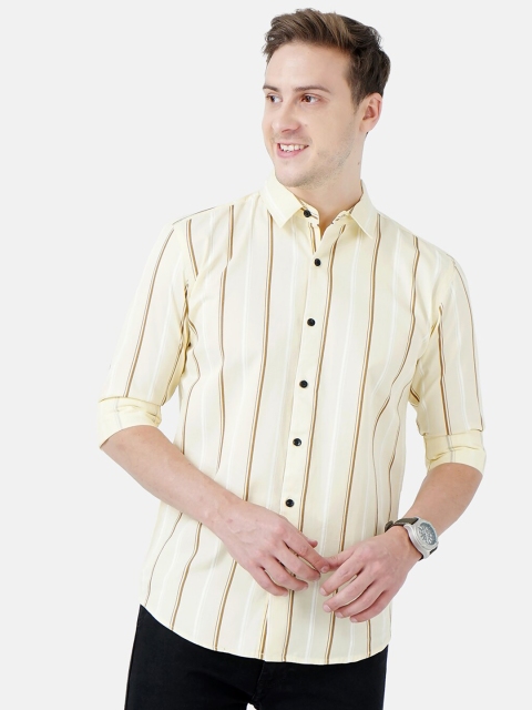

SORATIA Men Yellow Slim Fit Casual Shirt